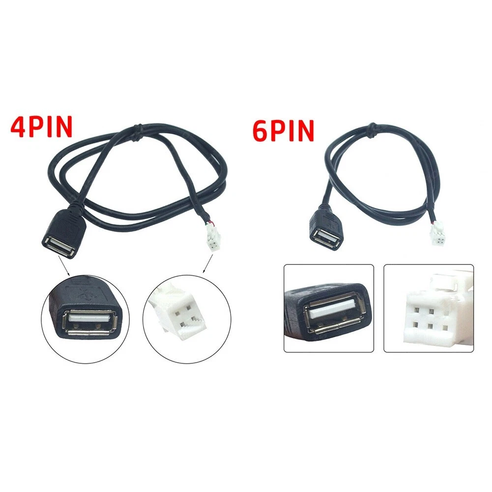 Adaptador de Cable de Extensión USB 4 Pines y 6 Pines para Radio Android de Auto
