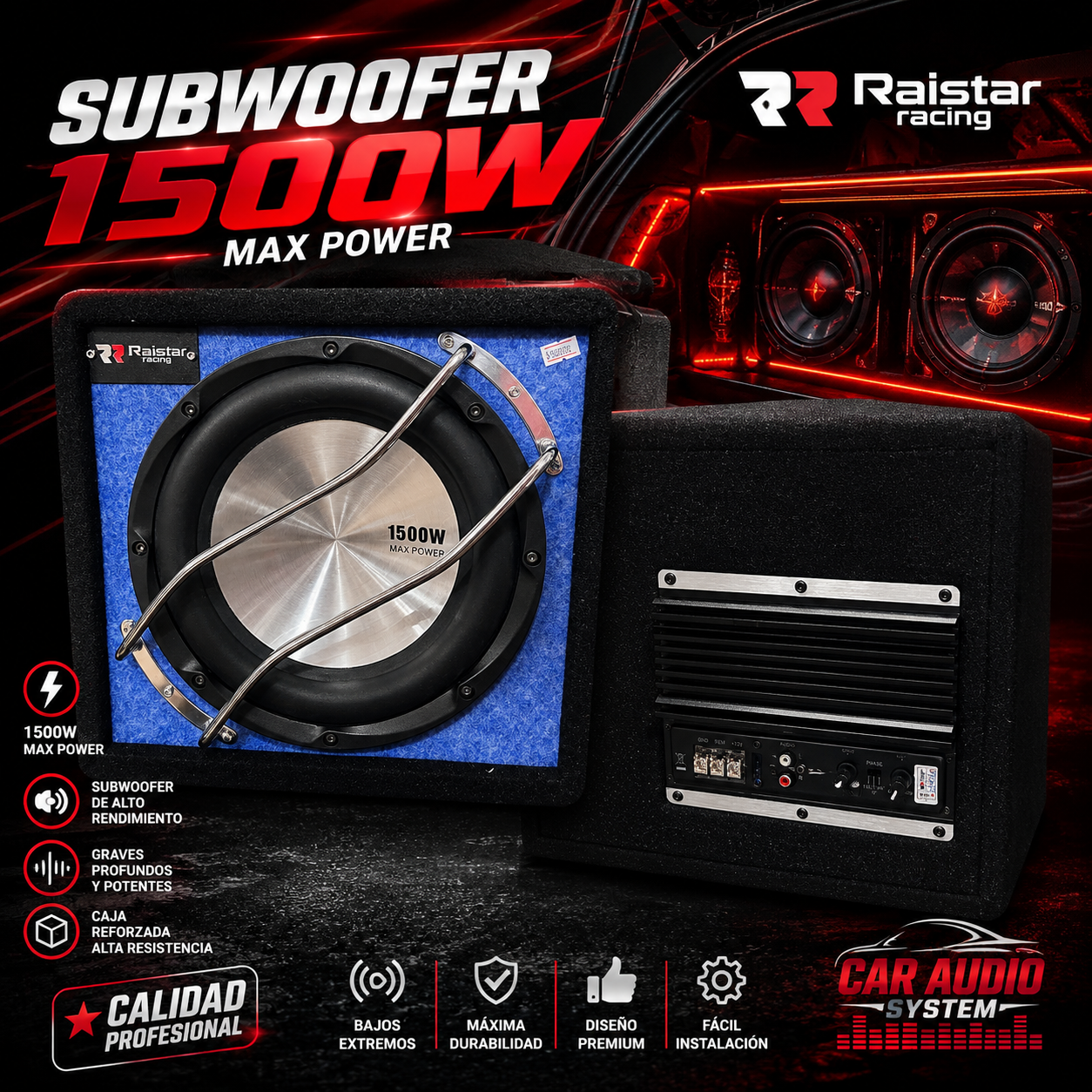 subwoofer amplificado raistar 10"