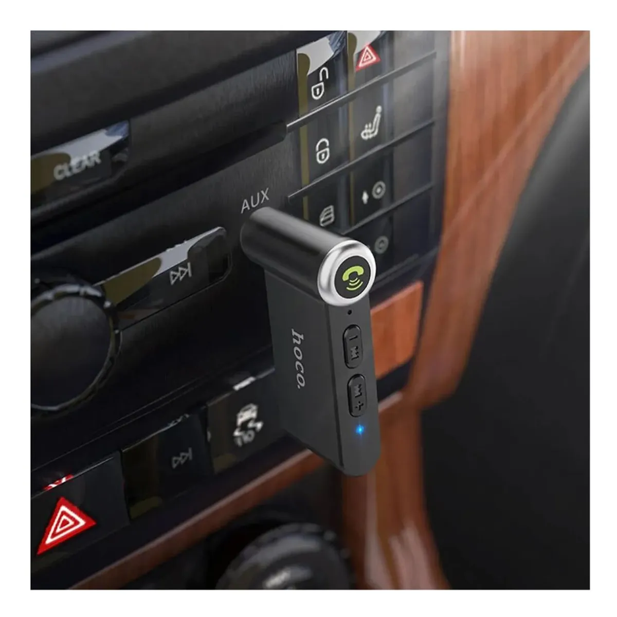 Receptor Bluetooth Auxiliar HOCO E58 BT 5.0 con Manos Libres para Auto – In-Car AUX Wireless Receiver - Imagen 2